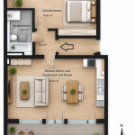 Exklusive 2-Zimmer-Penthouse-Wohnung mit Südterrasse (KfW 55, Baujahr 2026)